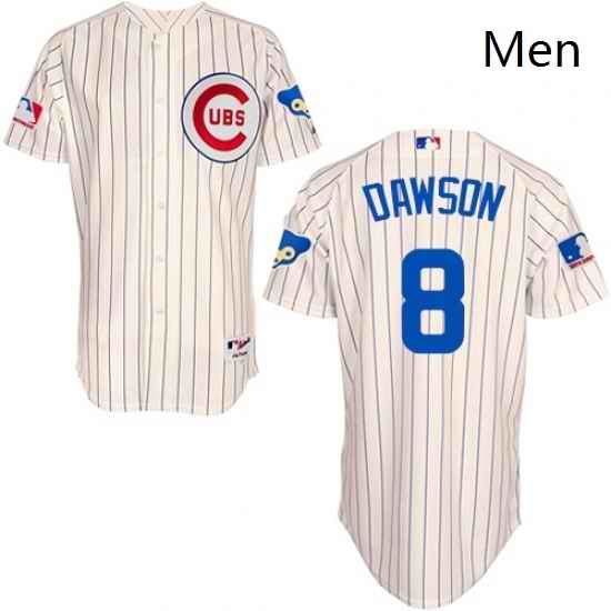 Mens Majestic Chicago Cubs 8 Andre Dawson Replica Cream 1969 Turn Back The Clock MLB Jersey